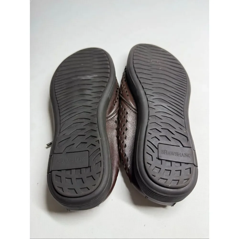Shawshank Brown Perforated Leather Lace Up Comfort Shoes Men’s Size 42 EU/8,5 US